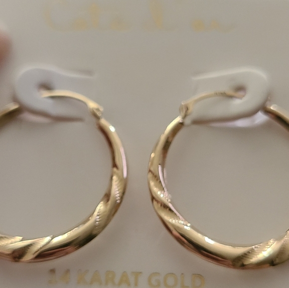 14K Gold Stamped 14K1 inch diameter - about the size of a quarter 2mm hollow - Picture 3 of 11